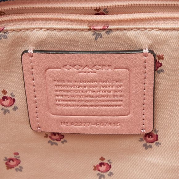 Coach Horse and Carriage Tote Bag Denim Leather Blue - Picture 7 of 14